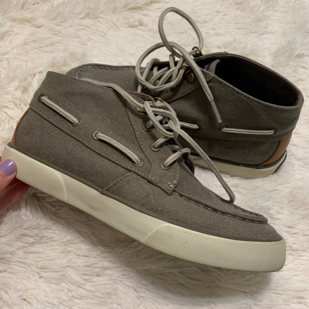 Sperry Pier Crest Grey Memory Foam Sneaker 7
